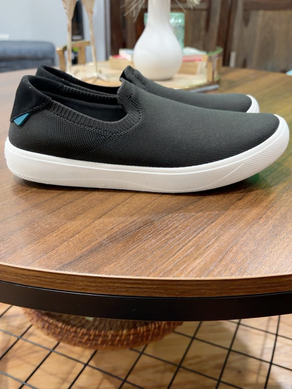 “Vessi Men’s Black Slip-On Knit Sneakers – Lightweight Casual Shoes